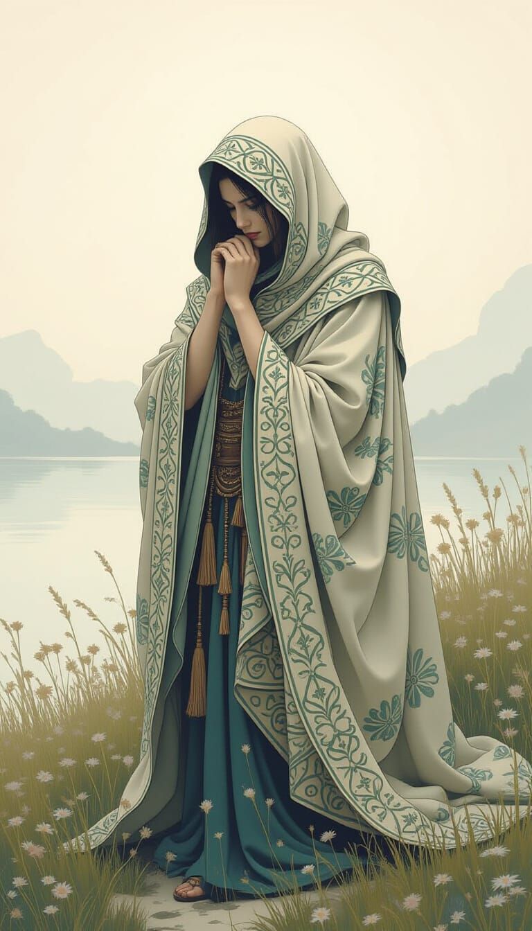 Dreamy Figure in Ethereal Landscape, Fantasy Art