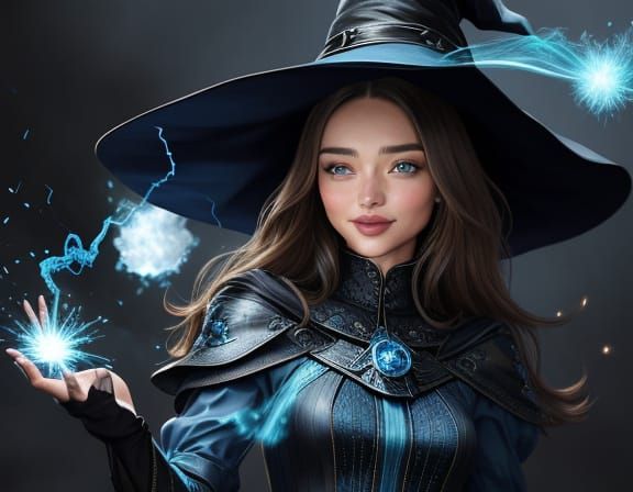 Hyperrealistic Fantasy Portrait of a Happy Witch in a Victor...