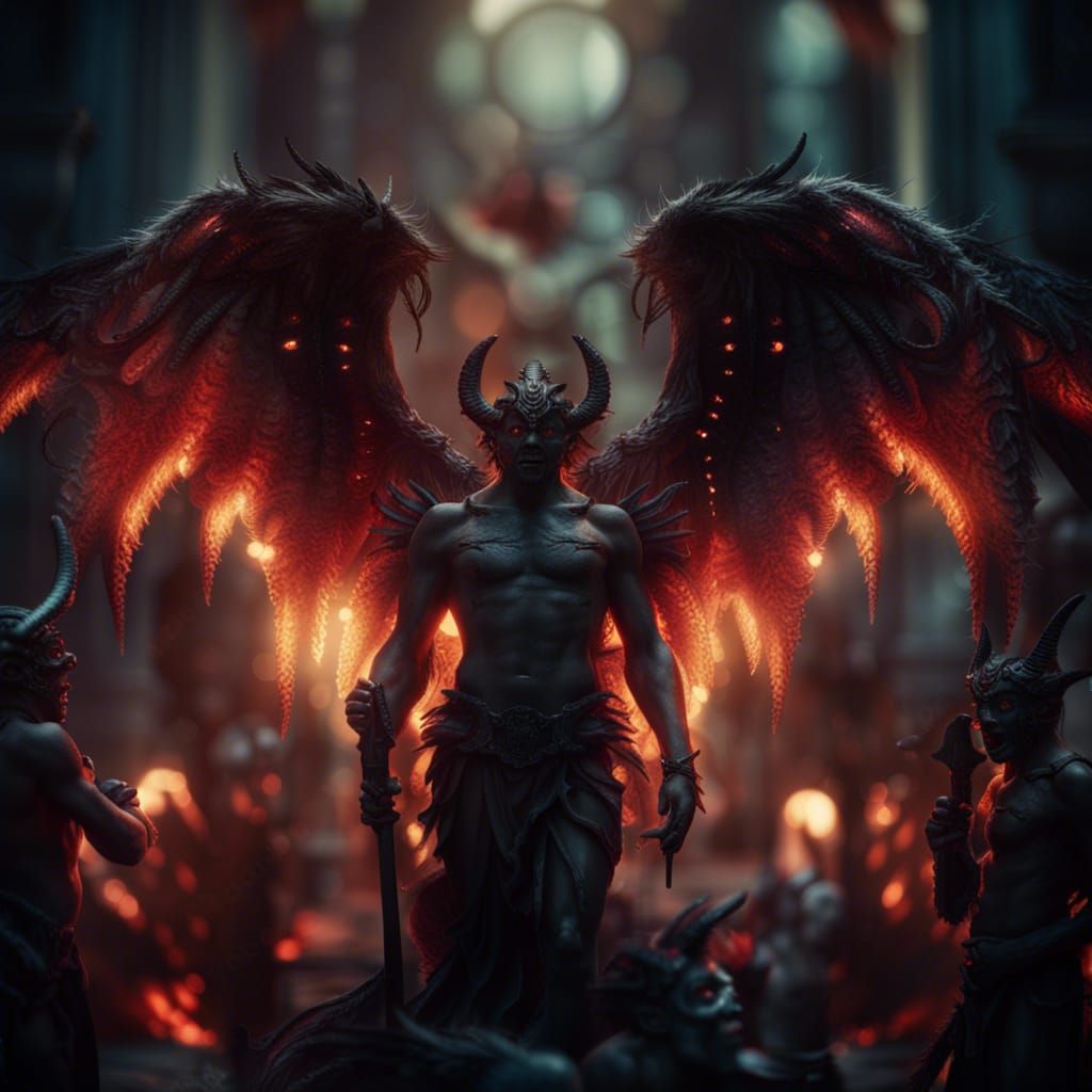 Demons with Angel Wings in Hellscape
