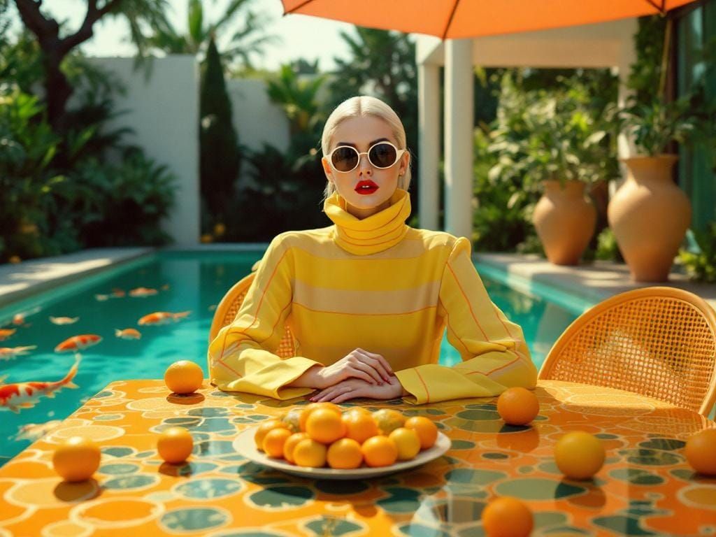 High Fashion Editorial in Retro-Futuristic Style