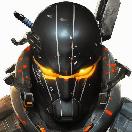 Deathstroke Arkham Warrior Portrait in Hyperdetailed Style