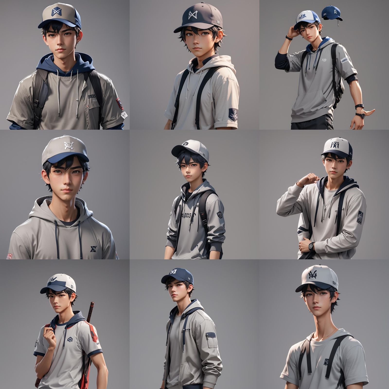 Handsome Teen Posing: Detailed 3D Anime Art