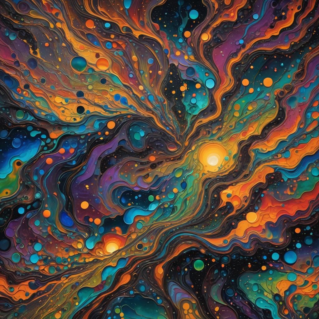 Liquid Road in Psychedelic Cosmic Landscape