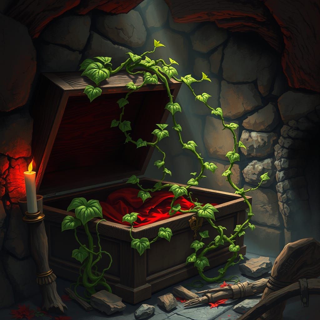 Verdant Vine Emerges from Vampire's Coffin