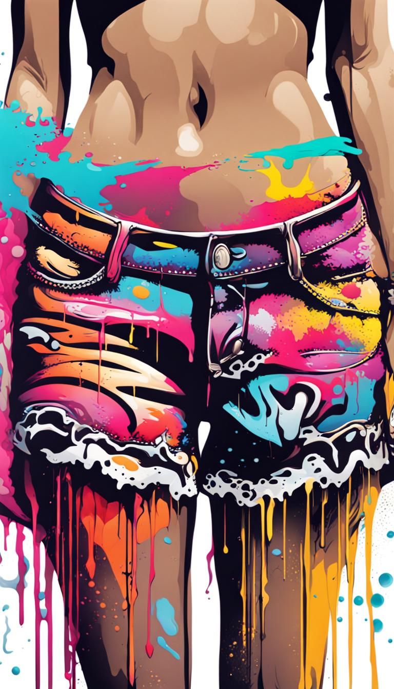Vibrant Graffiti Lace Panty in Ultra-Detailed Street Art Sty...
