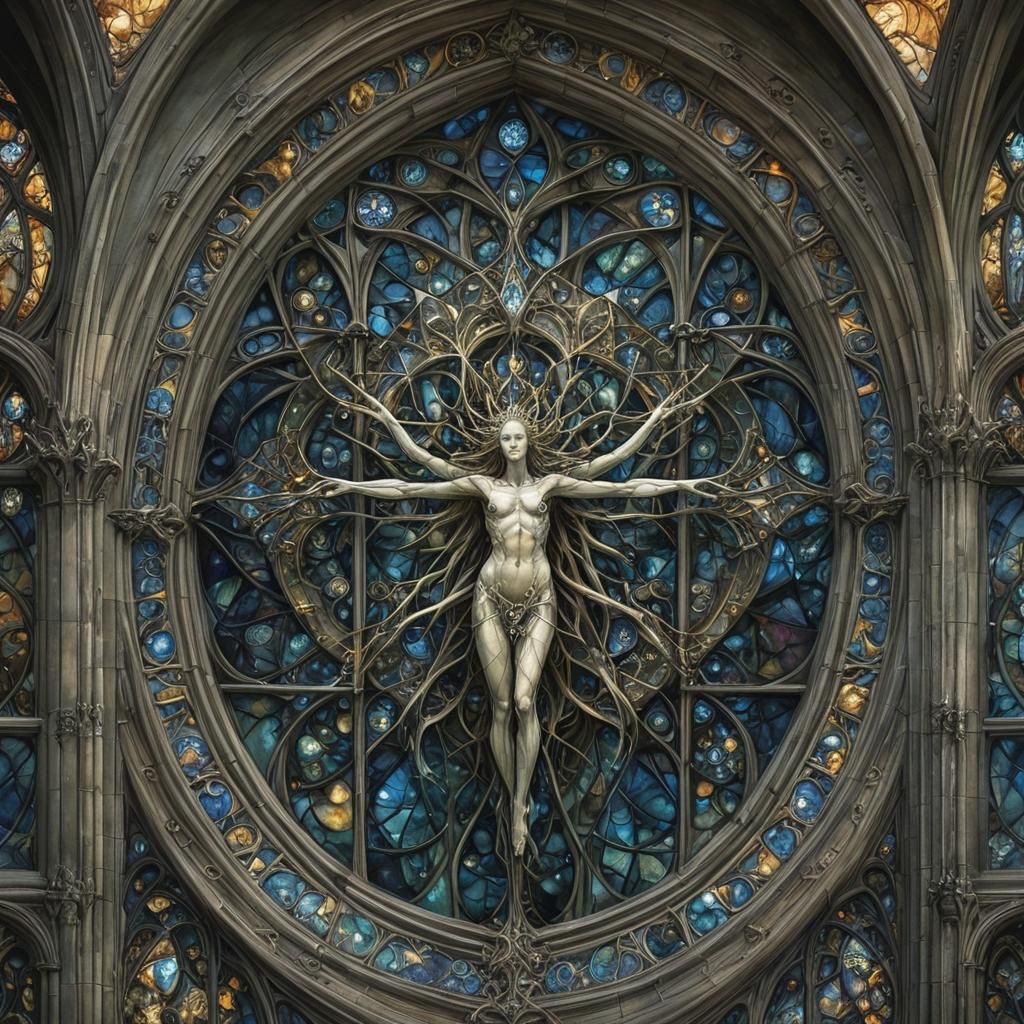 Stained Glass Fractal: Infinite Consciousness