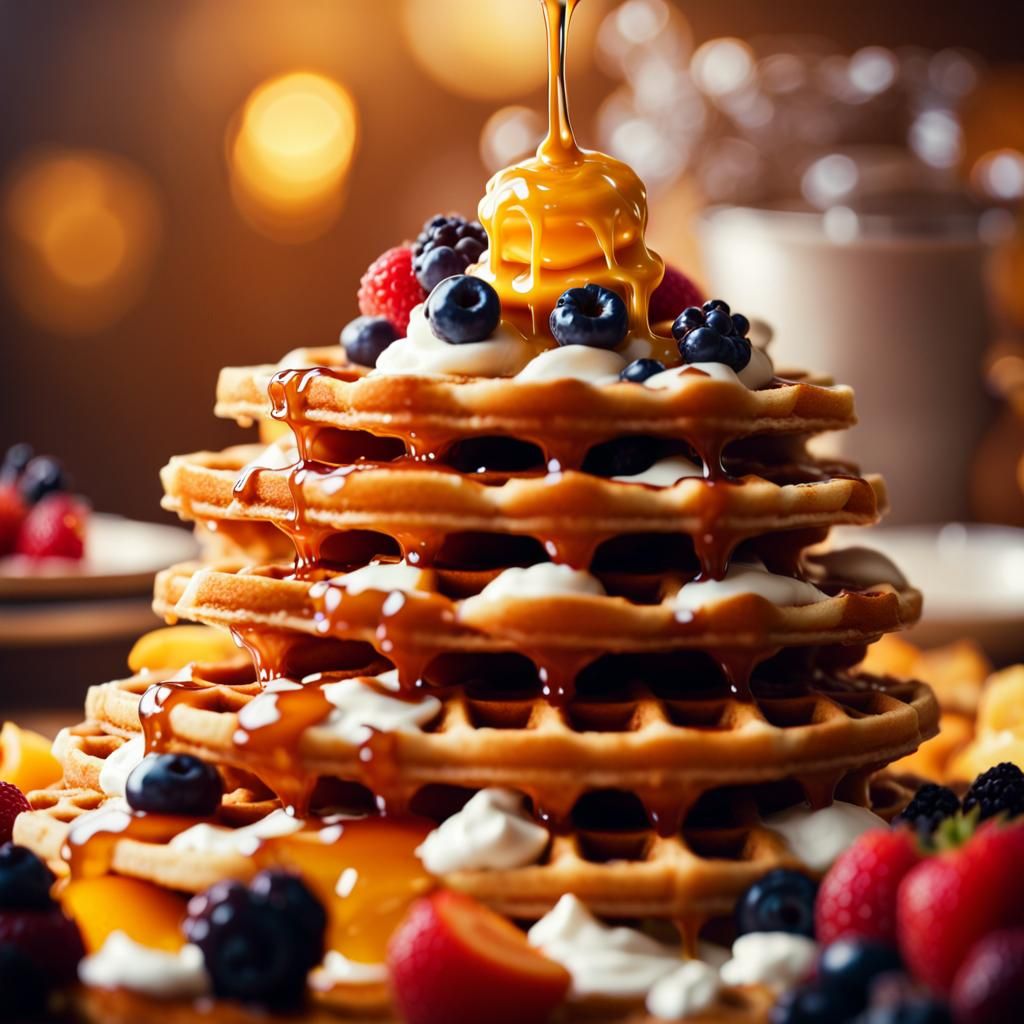Epic Waffle Extravaganza in Cinematic Style