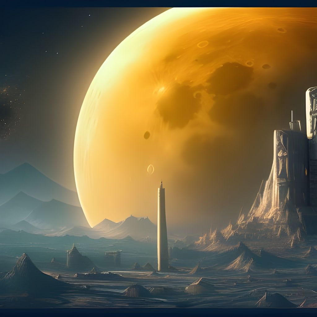 Fantastical City on the Moon in Deep Color