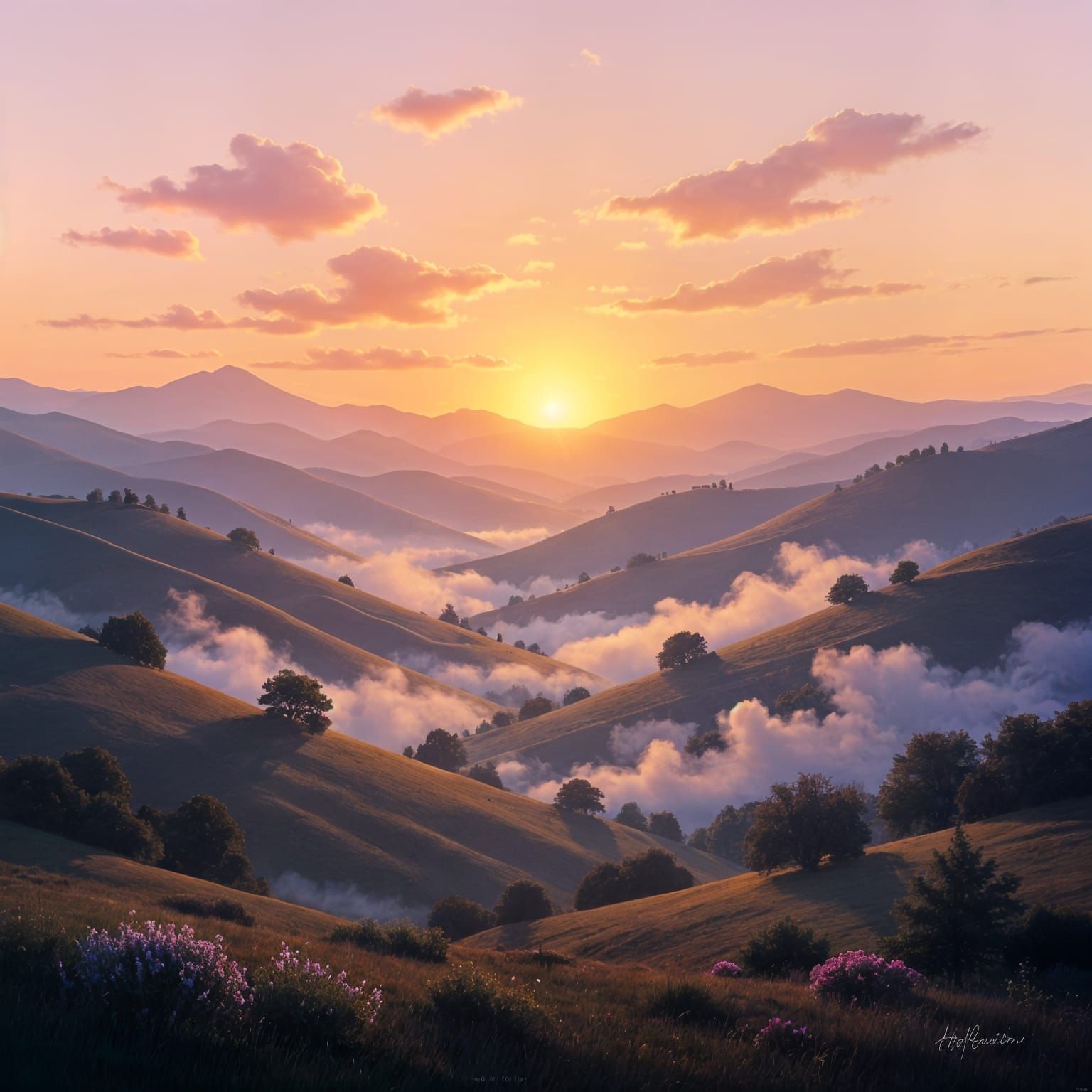 Serene Abstract Landscape of Peace and Hope