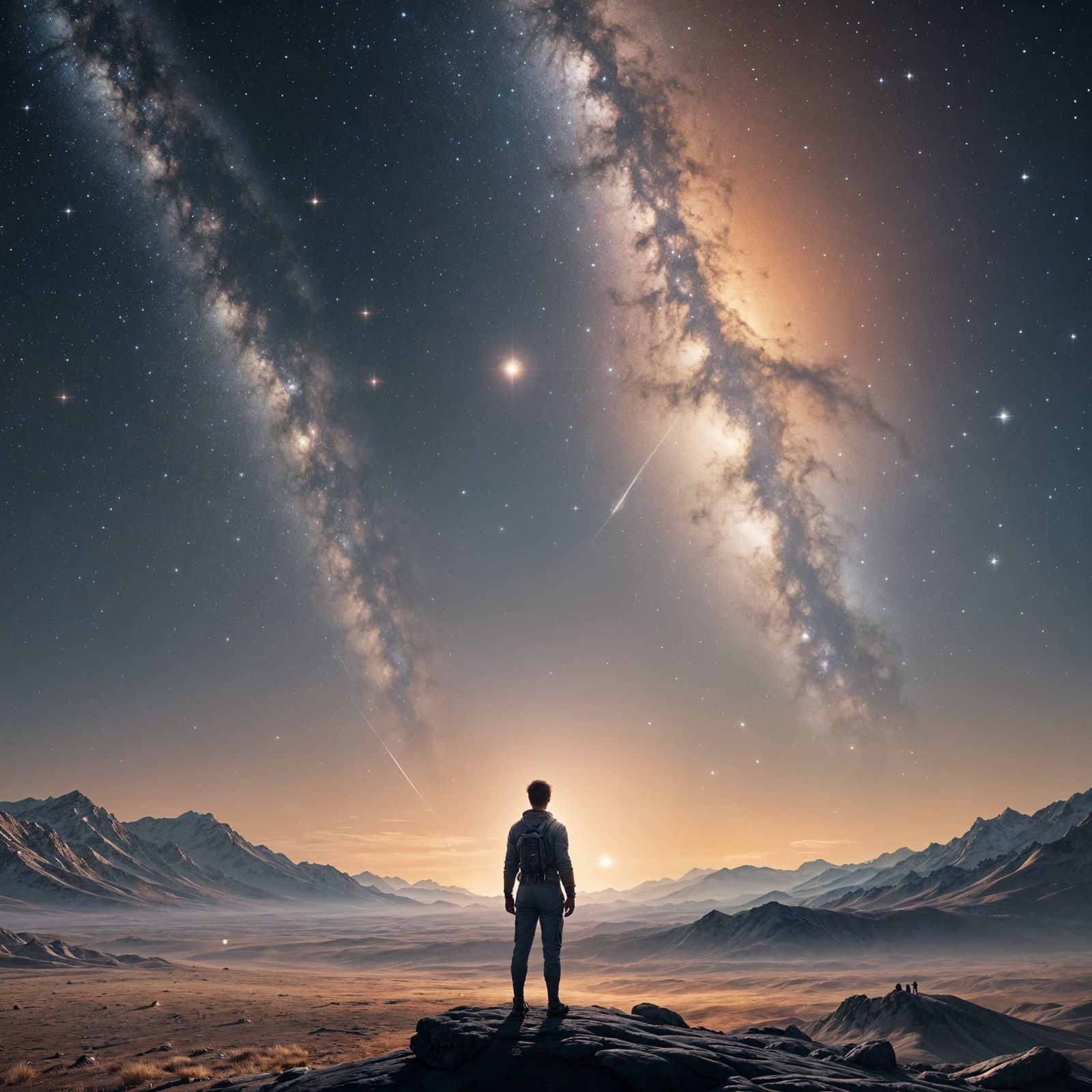 Contemplating the Cosmos: A Serene Planetary Vista