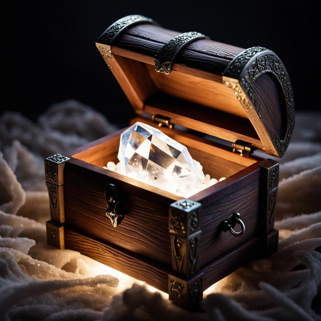 Glowing Crystal in Ancient Dungeon Chest