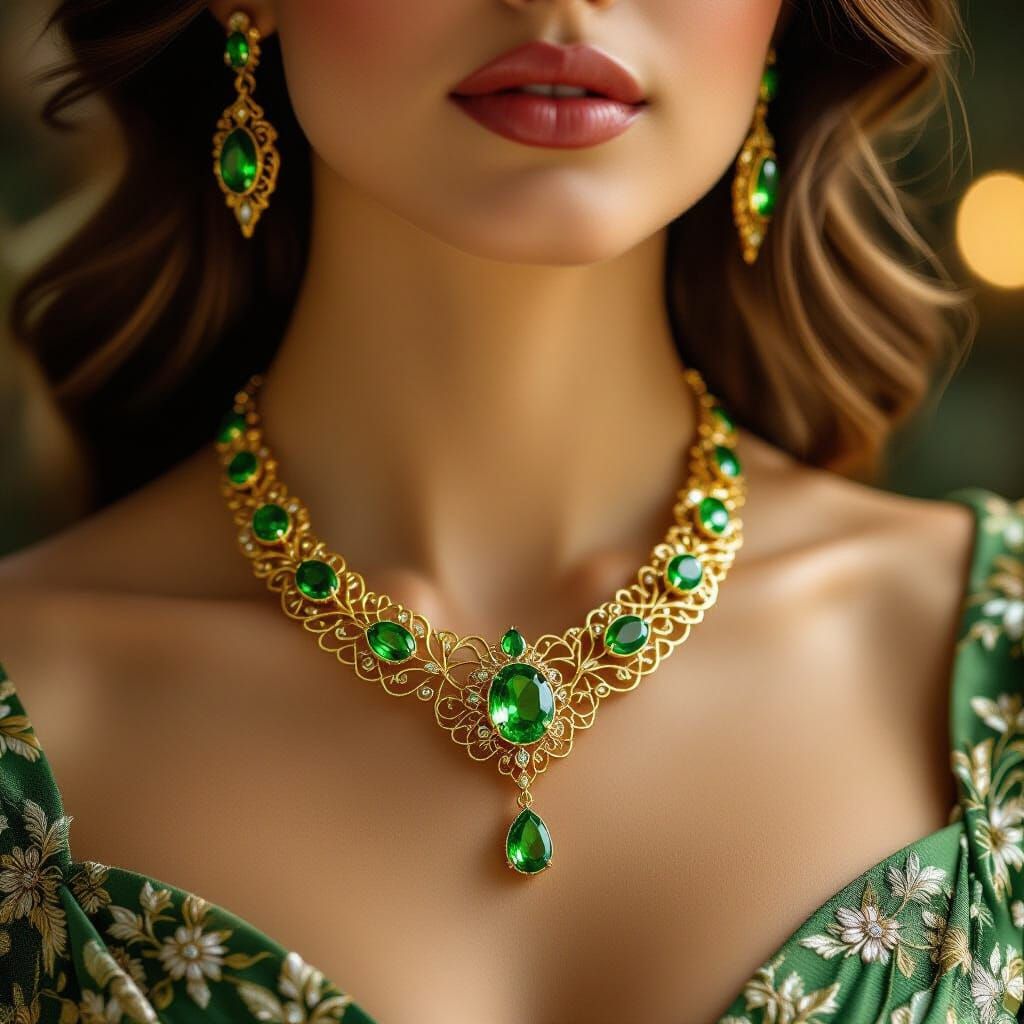 Peridot Necklace in Art Nouveau Style