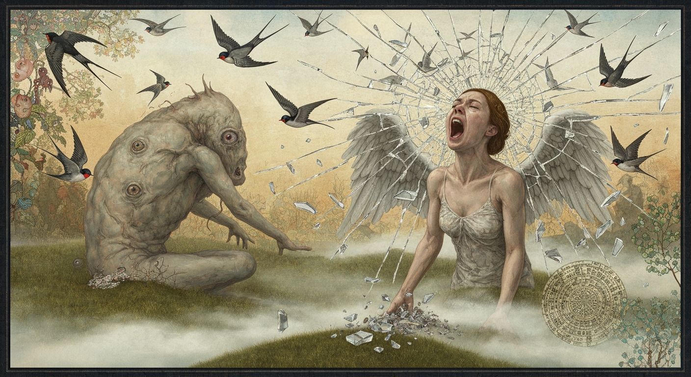 Angel of Memories Screaming Amid Shattered Mirrors