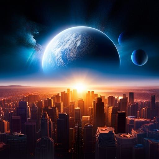 Epic Planetary Collision: A Digital Matte Painting