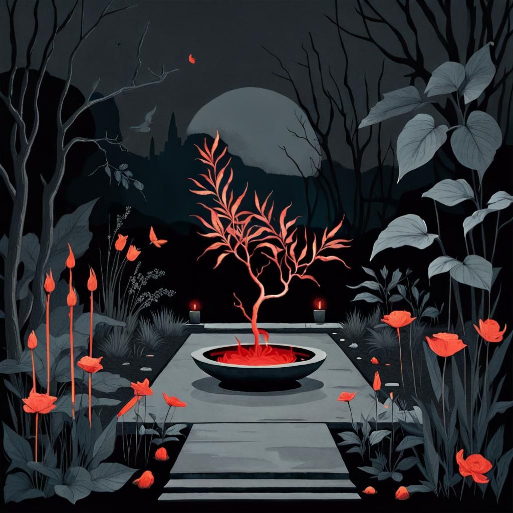 Minimalist Persephone's Garden: Dark Beauty
