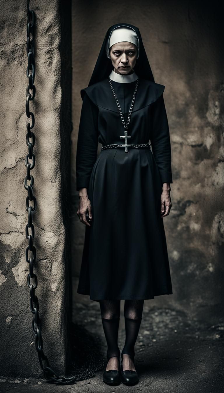 Nun in Chains: Dark Academia Portrait