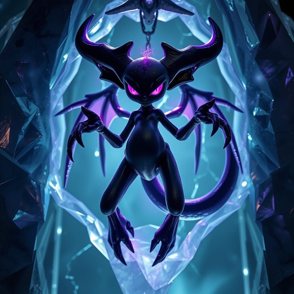 Eldritch Mewtwo Trapped in Crystal Labyrinth