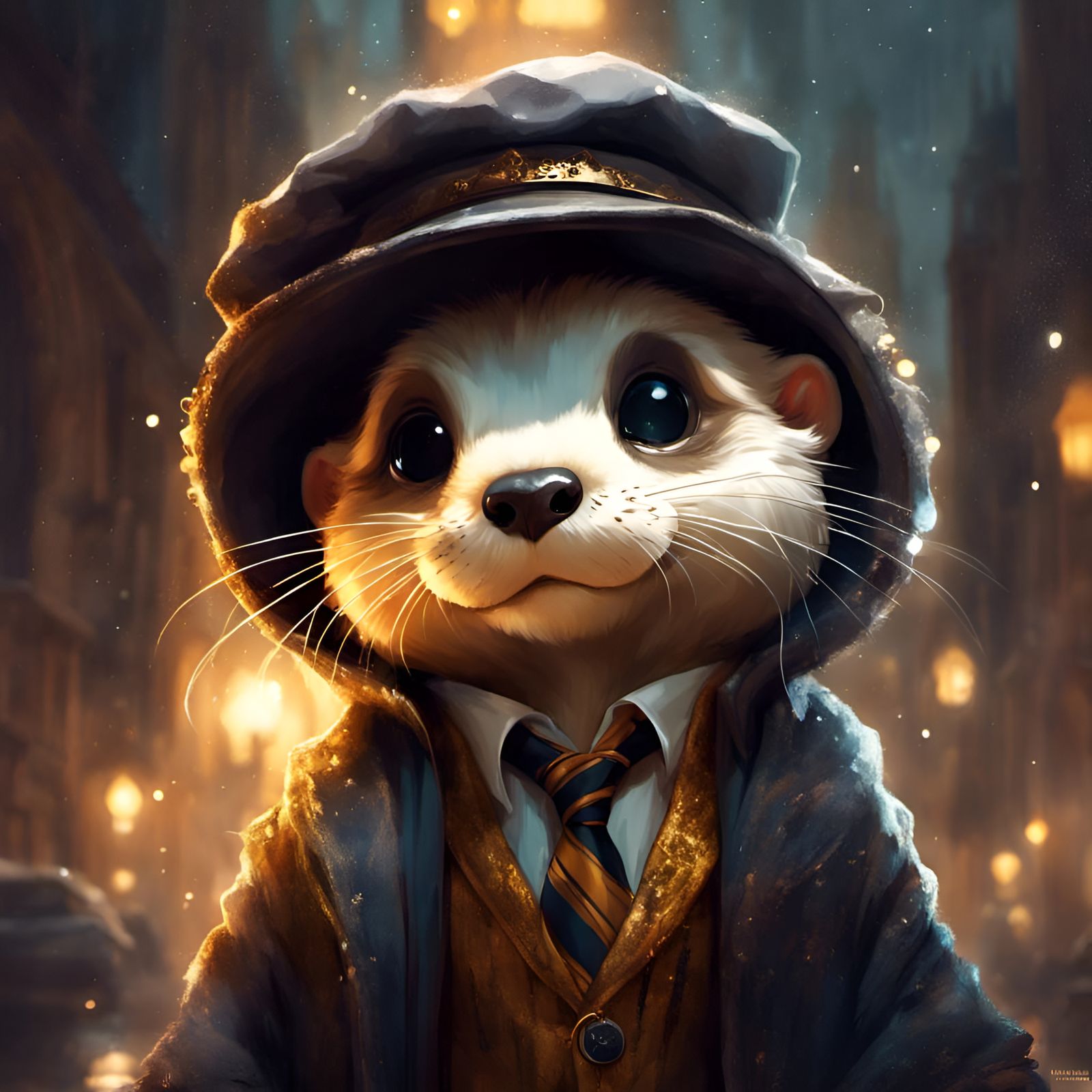 Chibi Otter as Harry Potter in Detailed 3D Rendering