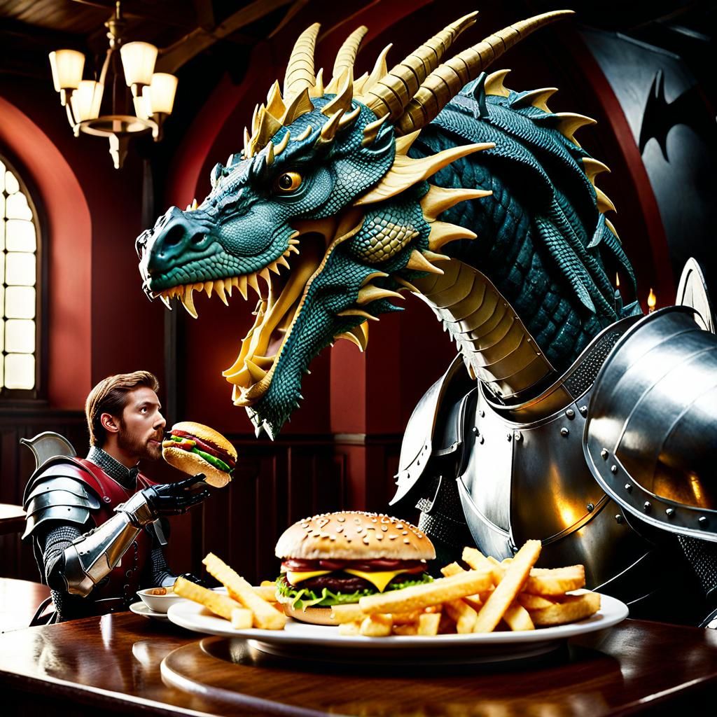Saint George and Dragon Share a Meal