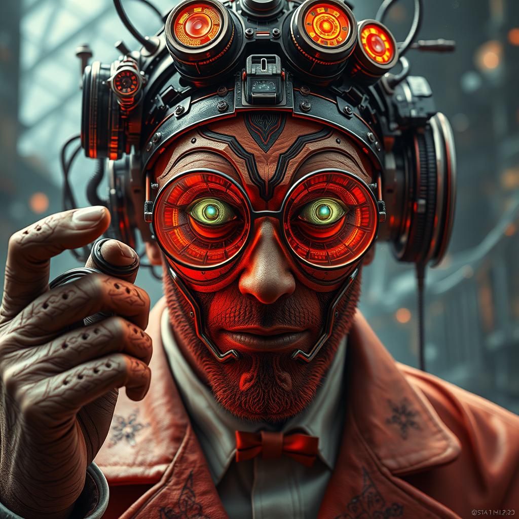 Steampunk Shinigami Scientist Inspired by Moebius and Picass...