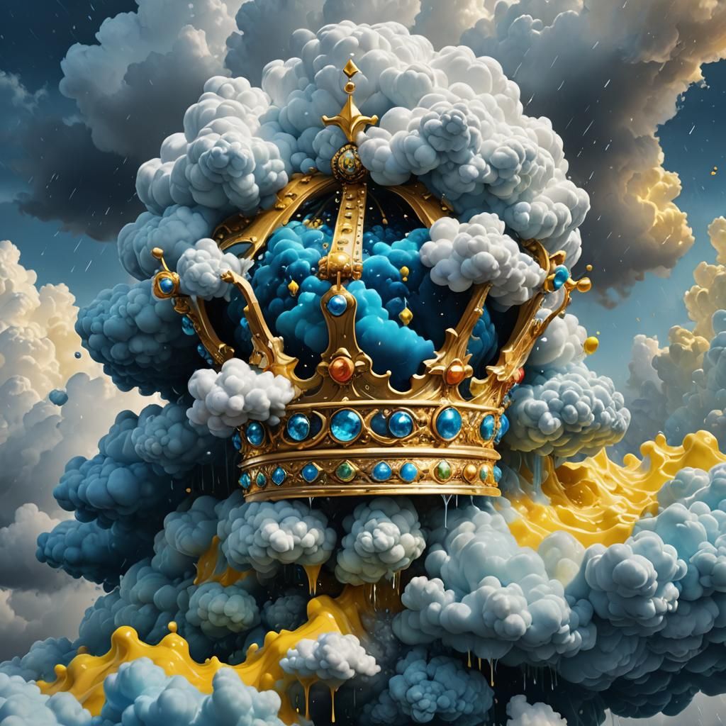Crowned Cloud Rains in Moody Digital Oil Painting