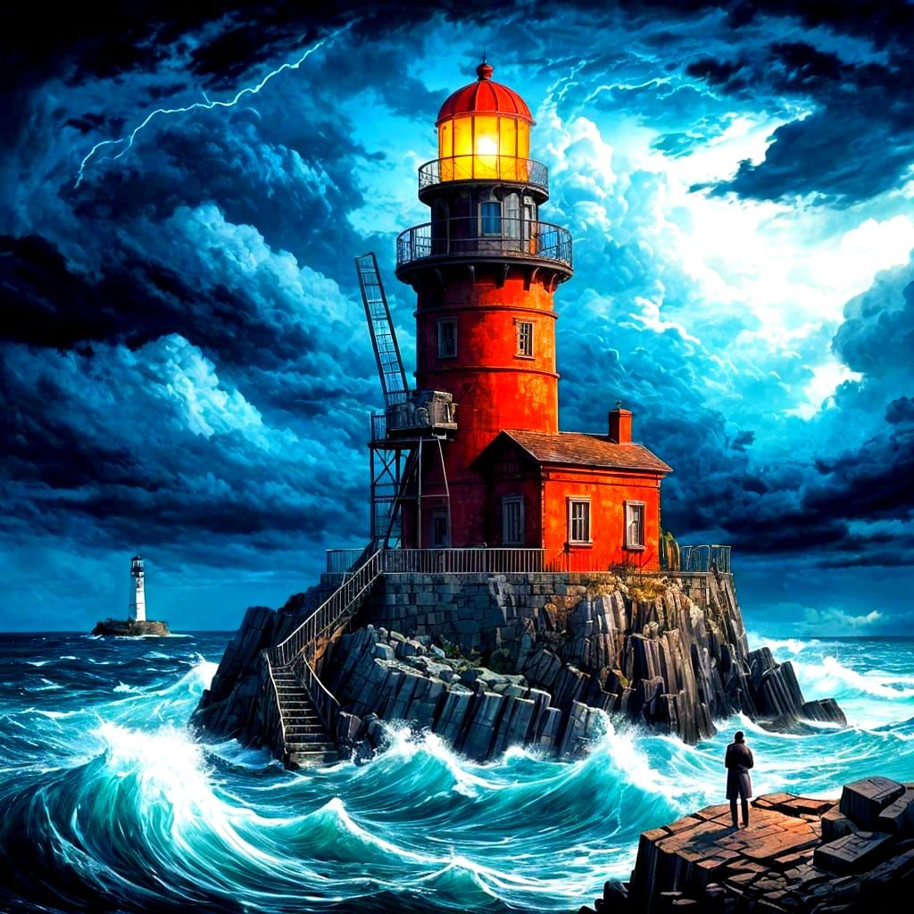 Lighthouse Keeper Braves Storm With Mysterious Birdcage
