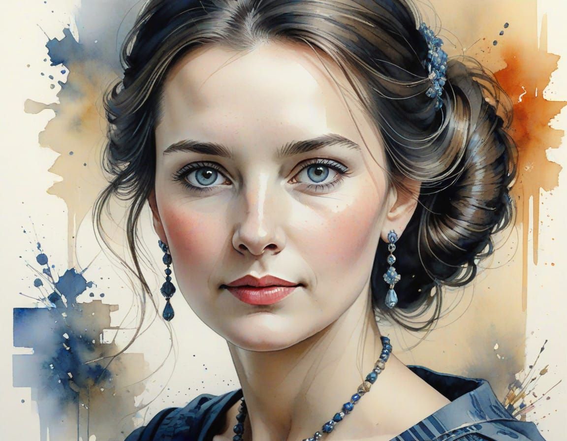 Portrait of the Duchess in Intricate Colour Pencil Style