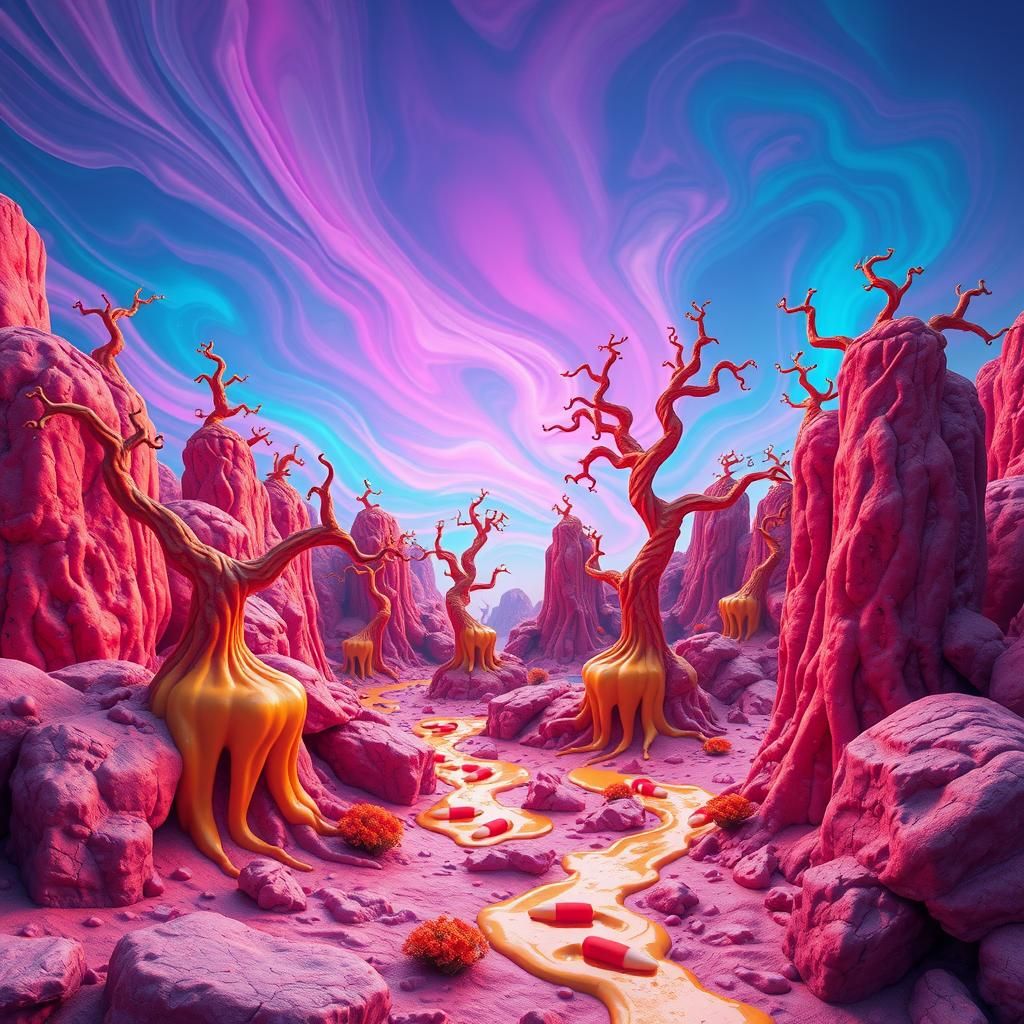 Candy Corn Dreamscape in Matte Painting Style