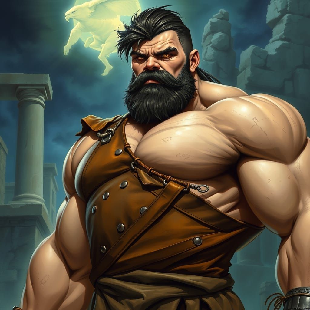 Muscular Cyclops in Ancient Greek Setting