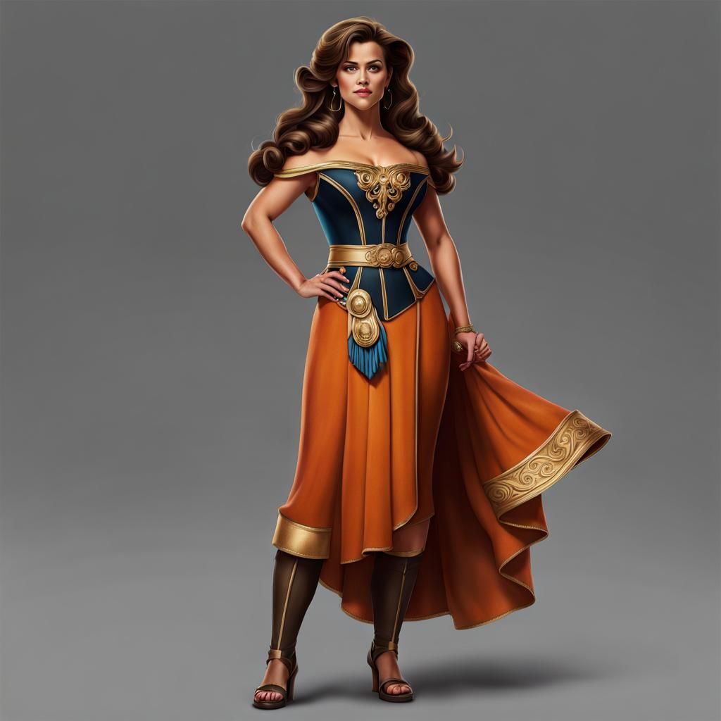 Reese Witherspoon as Megara in Hyperrealistic Style