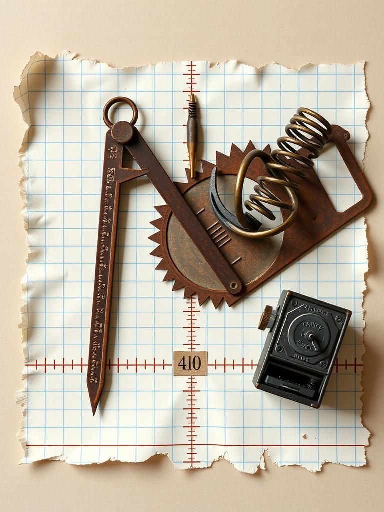 Architect's Tools Still Life in 3D Photo Style