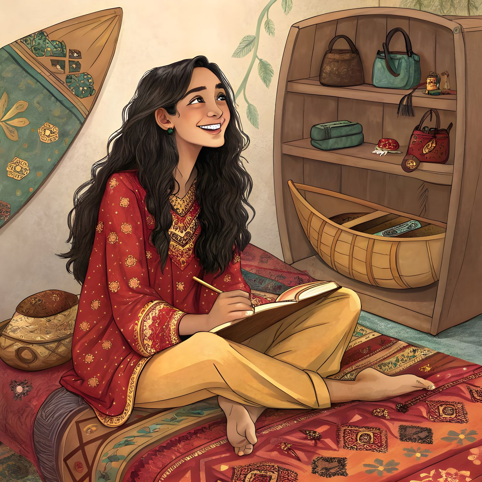 Bohemian Goddess in Indian-Inspired Haven