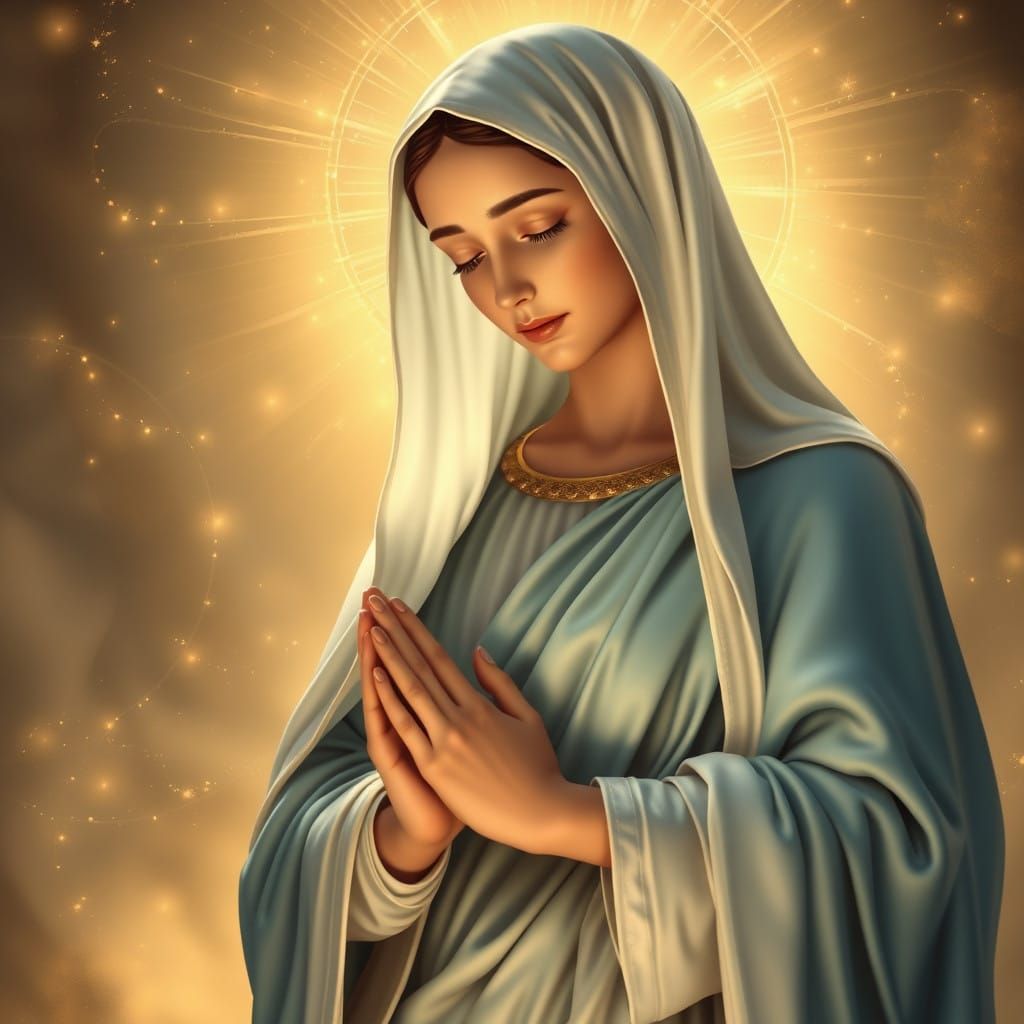 Majestic Virgin Mary in Celestial Splendor