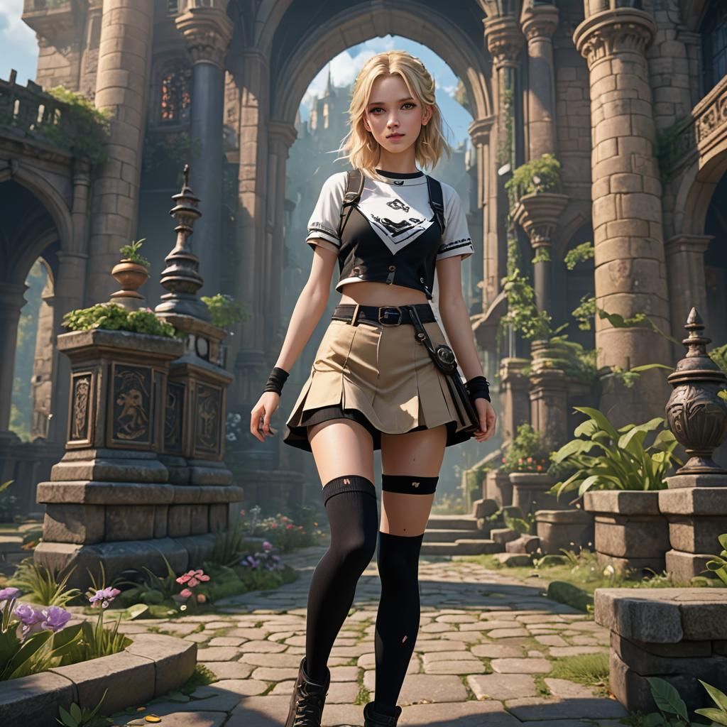 Cute Blonde Girl in Fantasy Concept Art