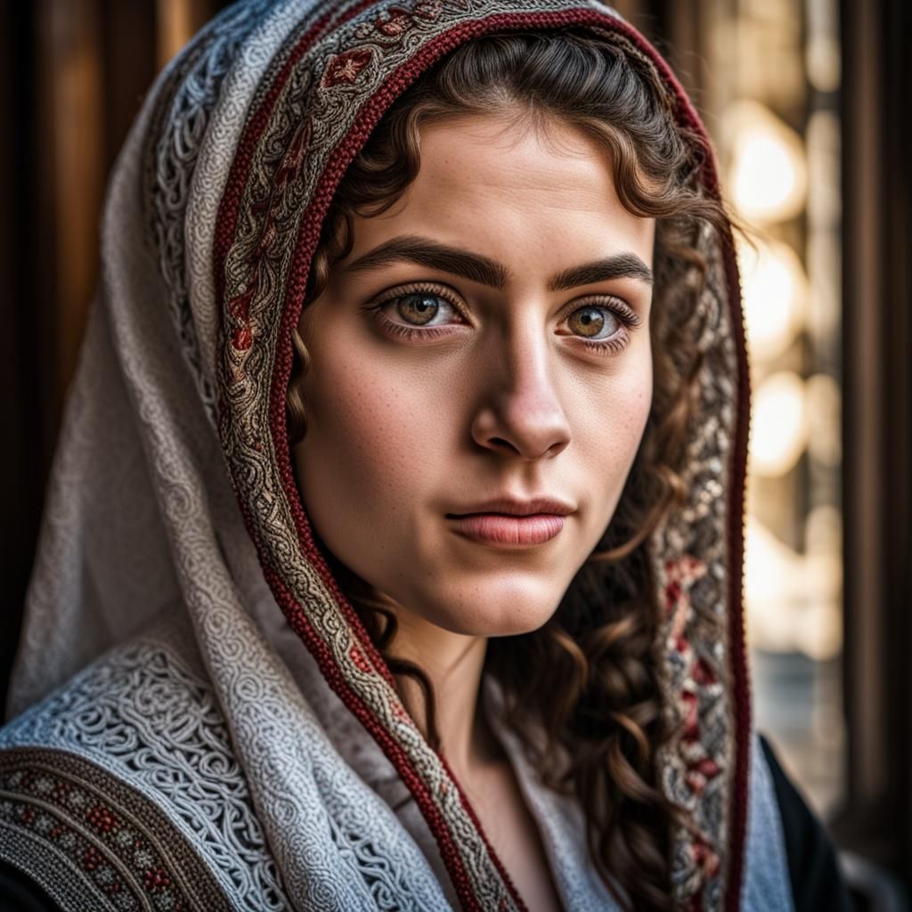 Beautiful Hyperrealistic Portrait of a Young Woman