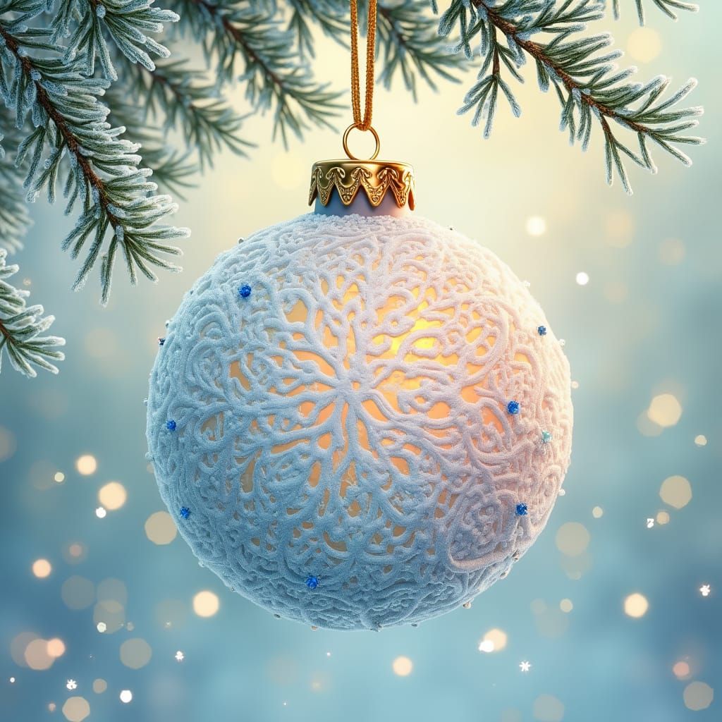 Whimsical Christmas Ornament in Folk Art Style