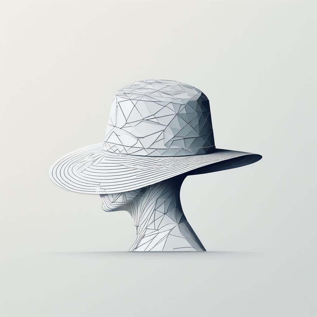 Elegant Hat Portrait in Pastel Vector Art