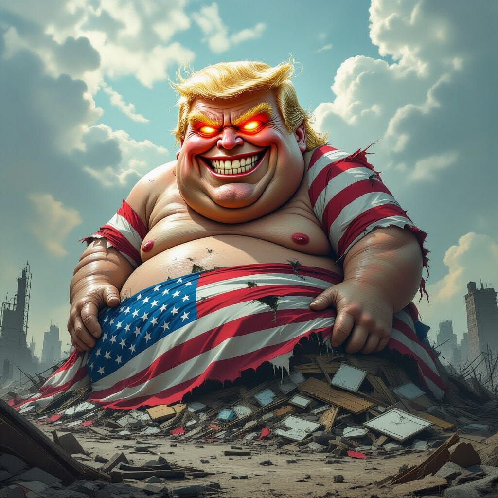 Surreal Wasteland Beast Glaring Intensely