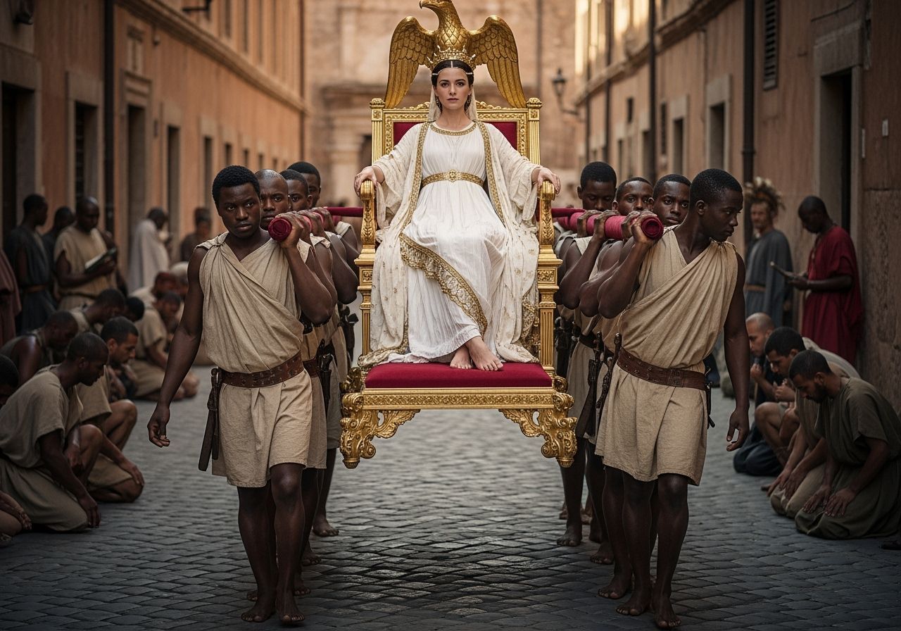 Empress Messalina on Gold Throne in Ancient Rome