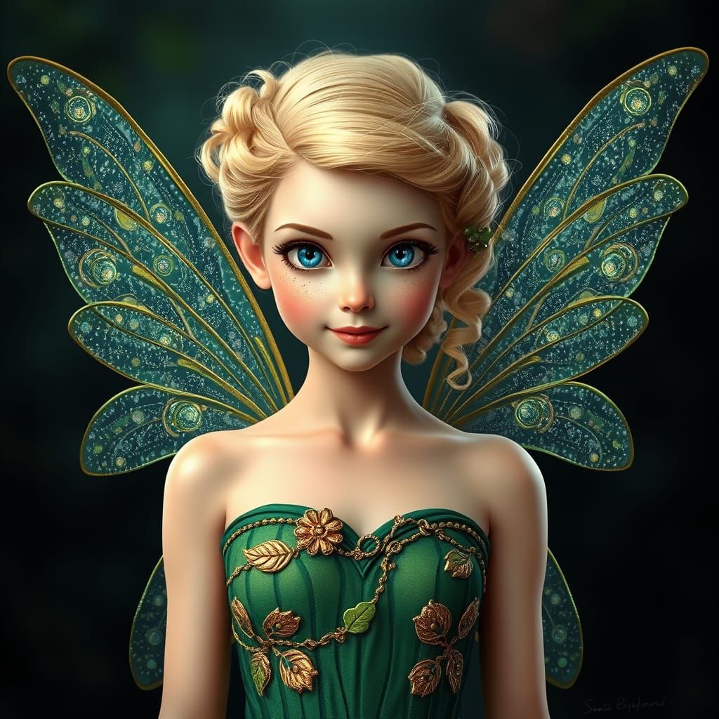 Beautiful Fairy with Sparkling Wings Concept Photograph