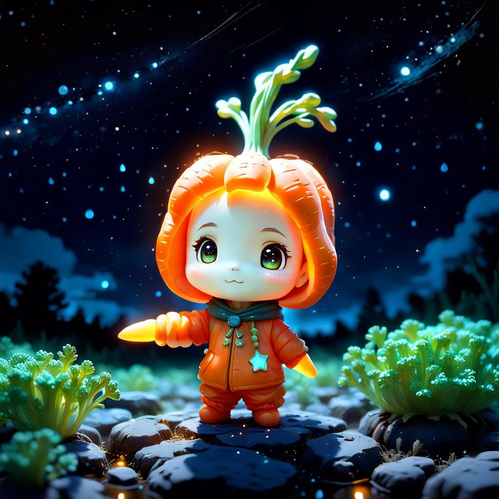 chibi figurine made of a carrot 😂
