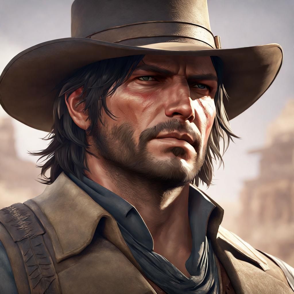 Detailed Portrait of John Marston in 8k Resolution