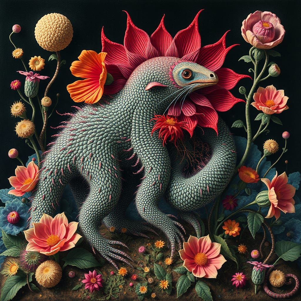 Surreal Fractal Anteater in a Fantastical Landscape