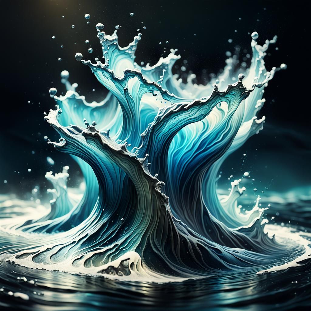 Water Elemental in Liquid Environment: Concept Art