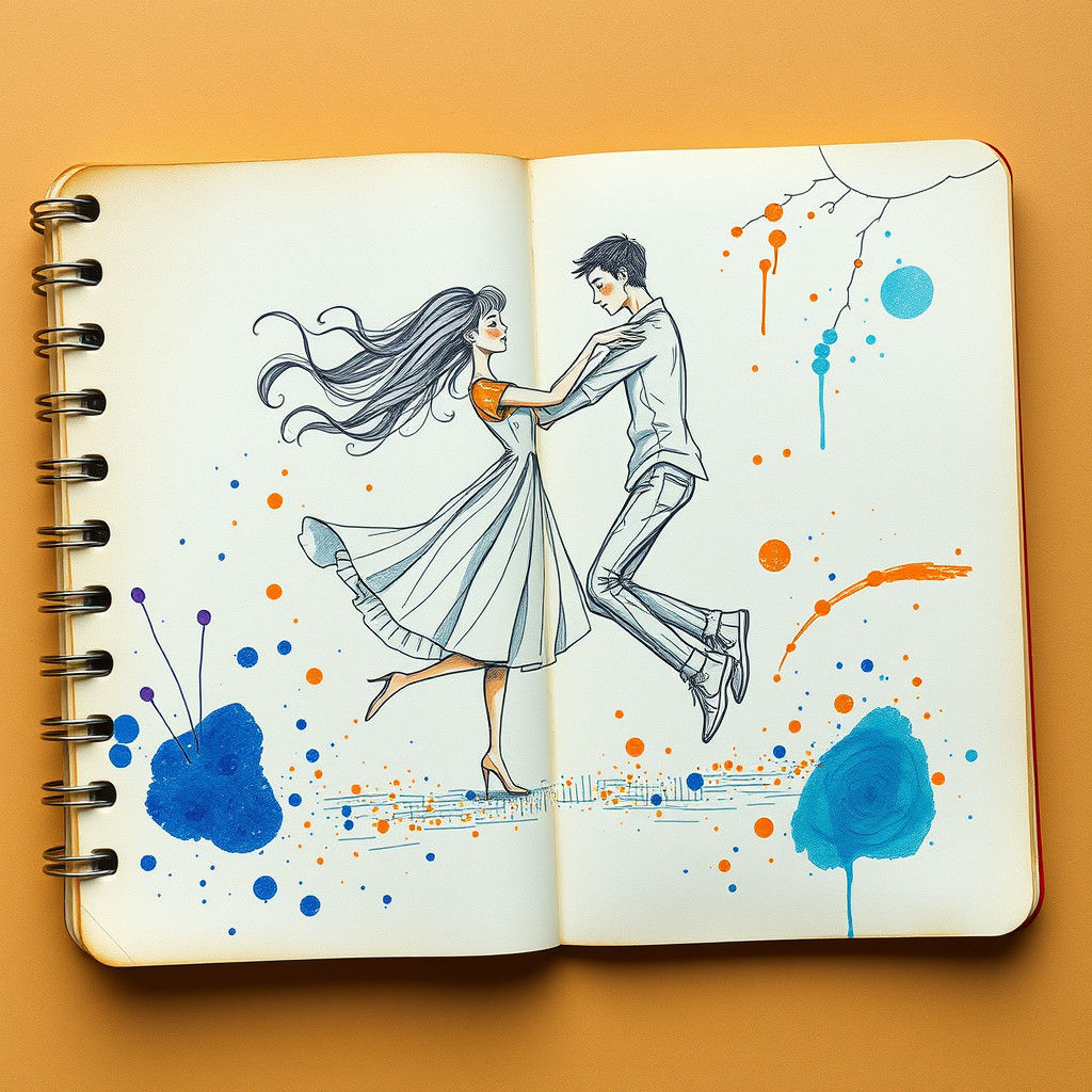 Whimsical Doodle Dance on Exercise Book