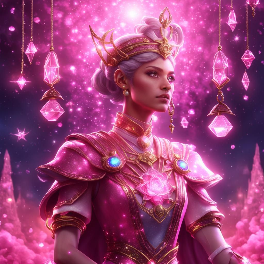 Sailor Star Healer in pink gemstone Glittering Sparkling