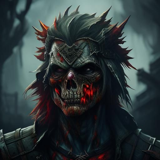 Warrior Zombie in Detailed Matte Painting