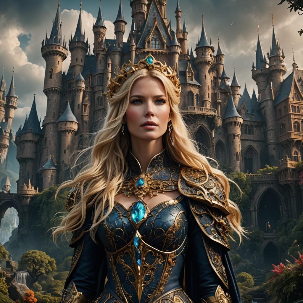 Claudia Schiffer: Detailed Matte Painting in Deep Color