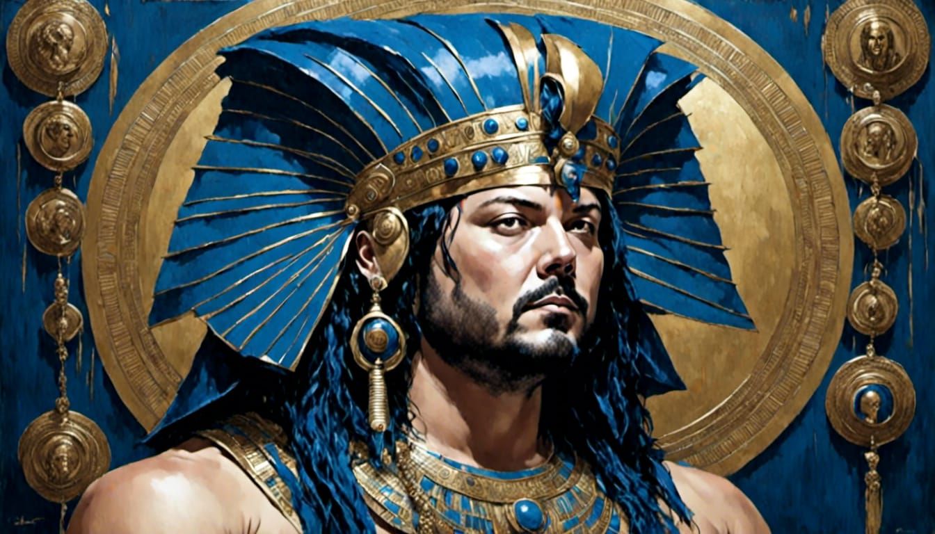 Person as Pharaoh in Retro Rockabilly Style