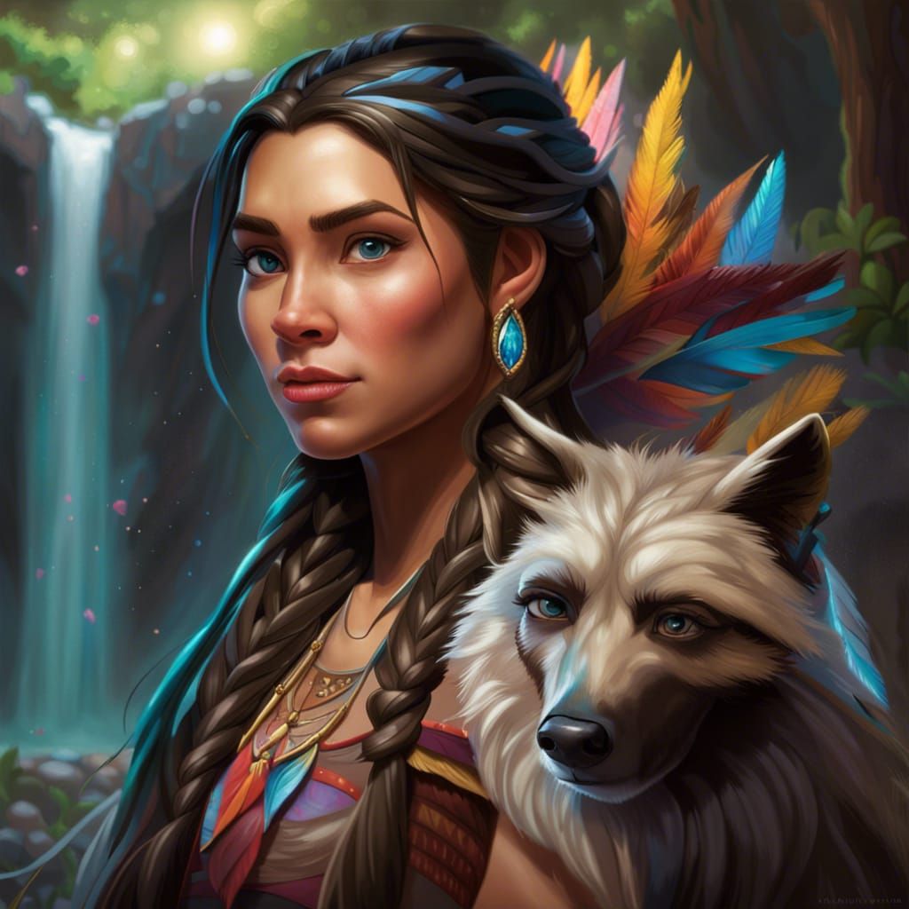 Elsa and Pocahontas Fusion: Hyperrealistic Disney Princess